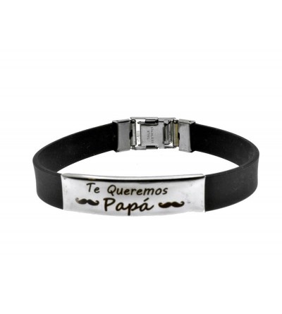 Pulsera acero-caucho