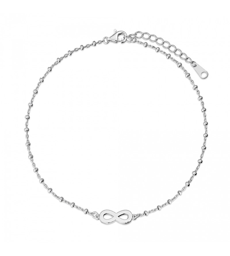 Tobillera plata infinito