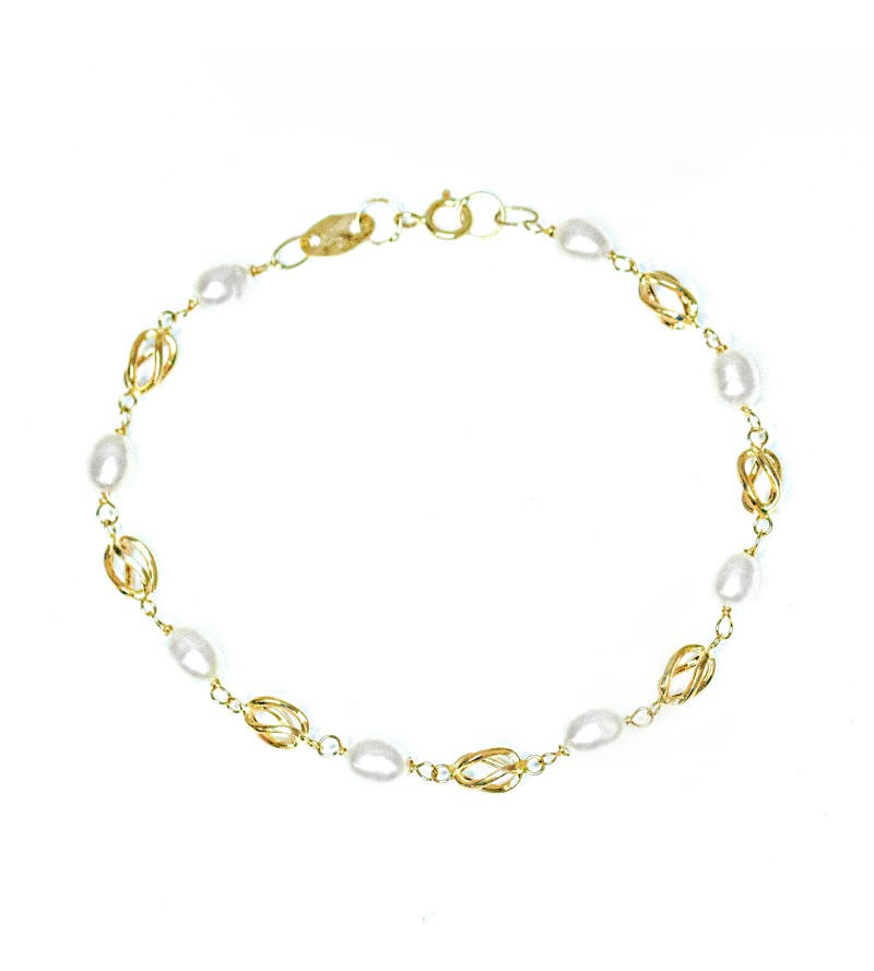 Pulsera Perlas oro