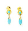 Pendientes oro turquesa