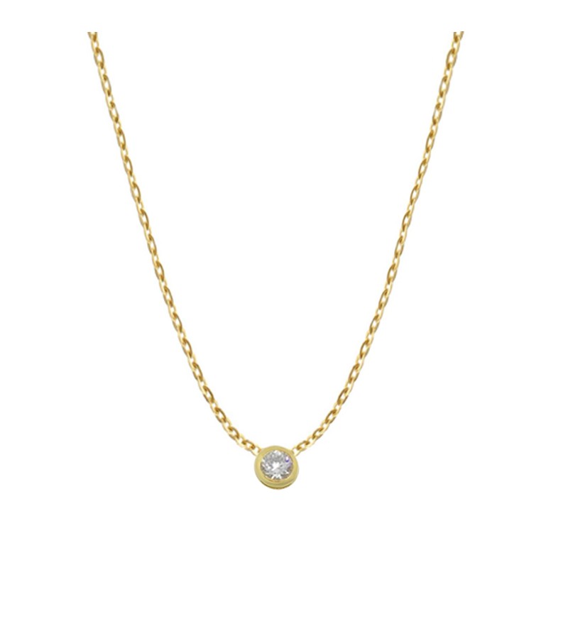 Gargantilla oro circonita