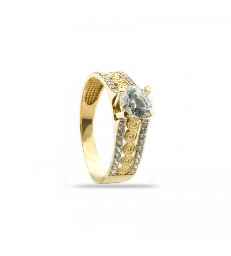 Solitario oro circonitas