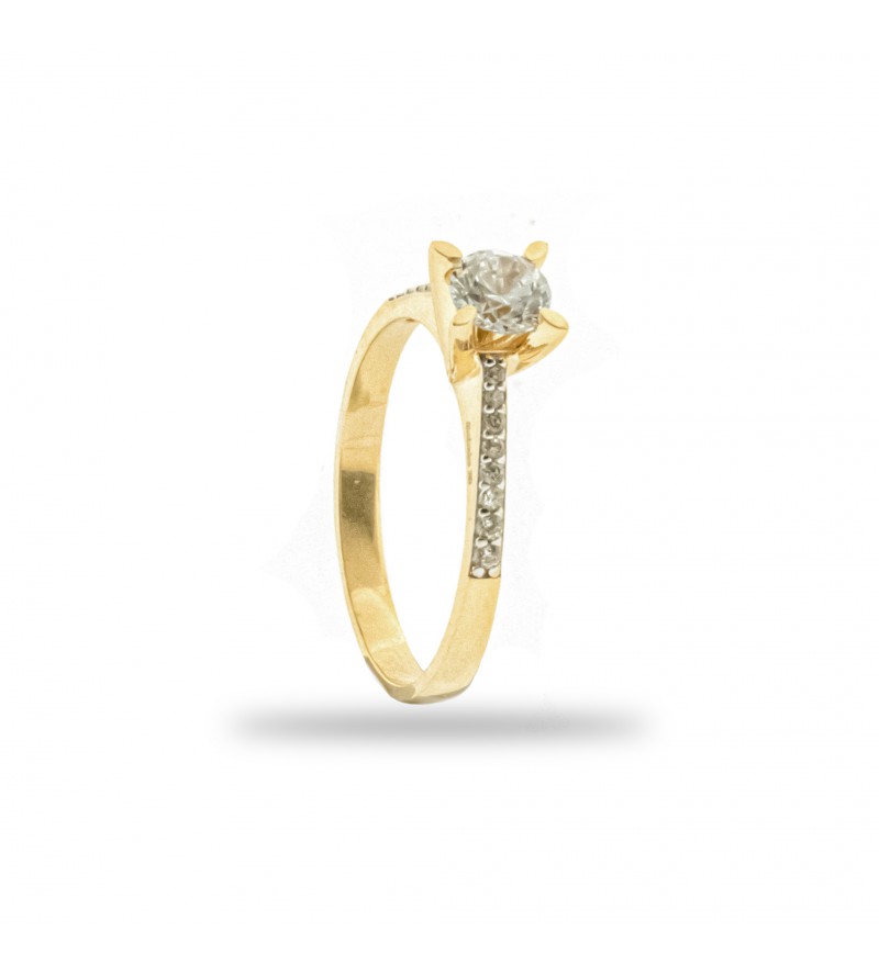 Solitario oro circonitas