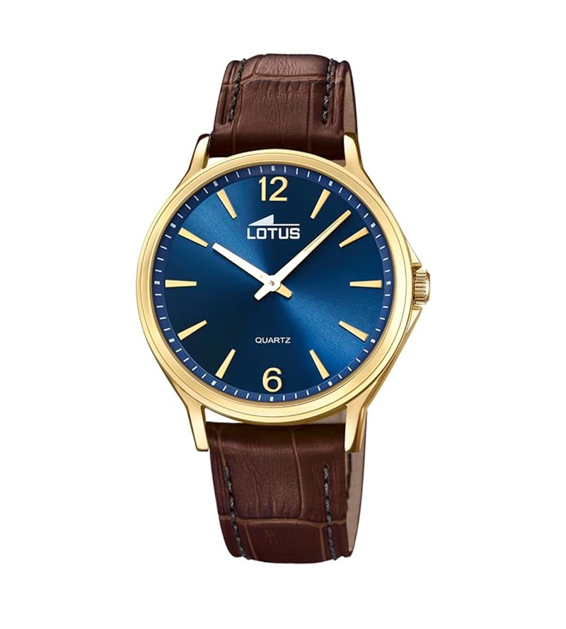 Reloj Lotus hombre correa marrón esfera azul