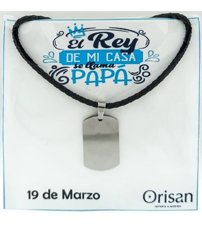 Gargantilla cuero con chapa militar peq