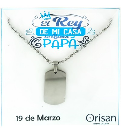 Chapa militar peq cadena acero