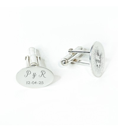 Gemelos plata ovalados