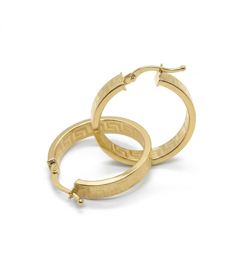 Argollas oro greca 15mm