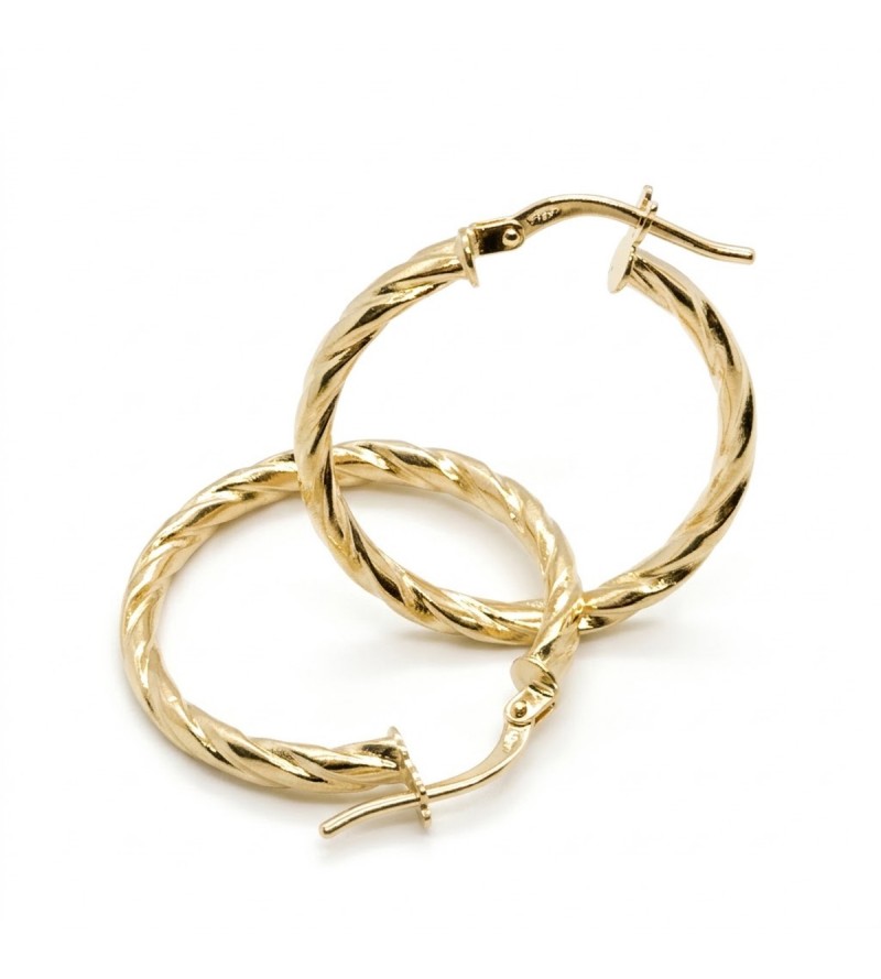 Argolla trenzada oro 30mm