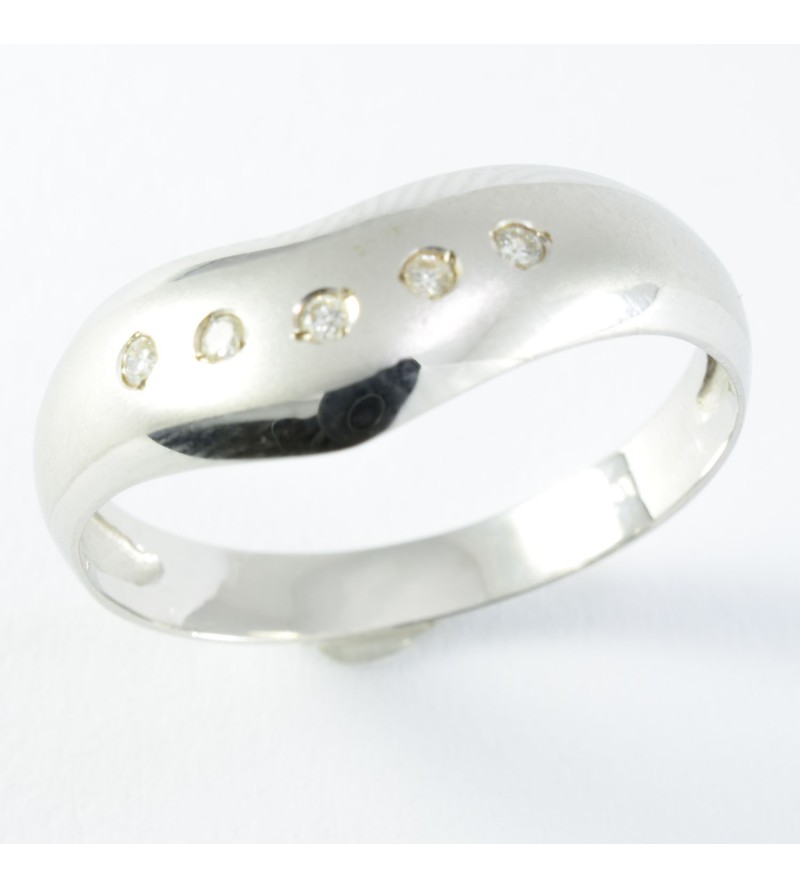 Anillo oro blanco y diamantes